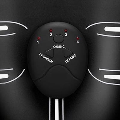 Elettrostimolatore per addominali EMS XPower applicato sull’addome