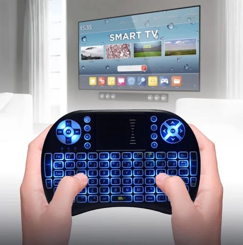 Mini tastiera wireless retroilluminata con touchpad per Smart TV